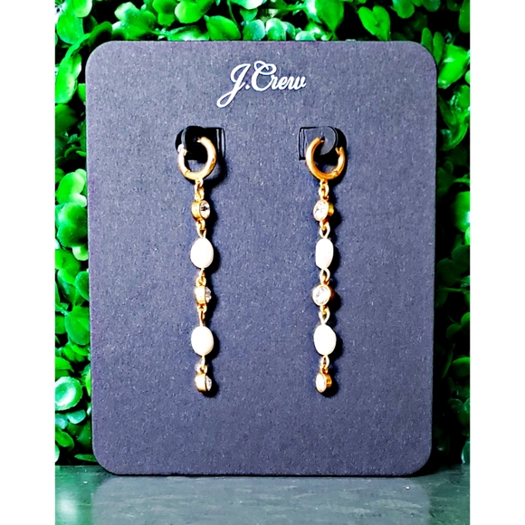 16. J.Crew Freshwater pearl sparkle drop earrings - Picture 3 of 4